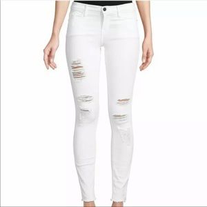 FRAME LE HIGH SKINNY IN BLANC RIP SIZE 28 NWOT